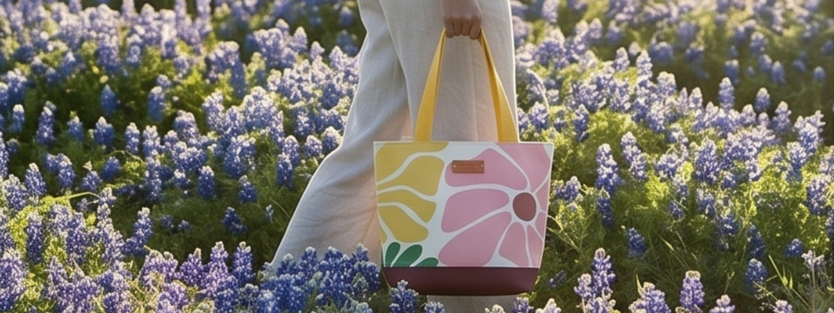 Vegan Leather Bottom Travel Totes