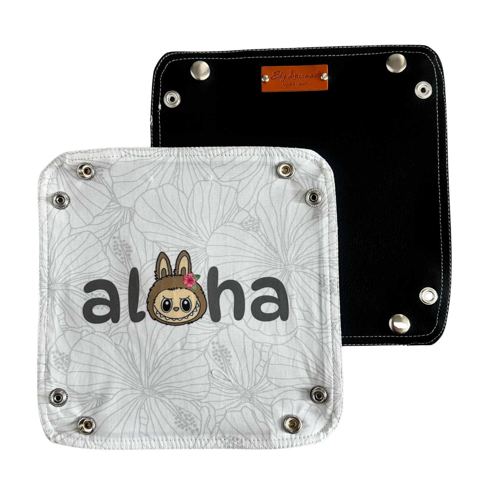 Travel Valet with Black Vegan leather-Aloha Monster