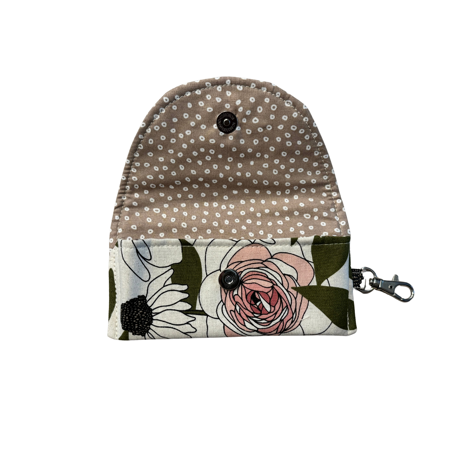 Eyewear case w/ keyhook-Canvas Botanical garden