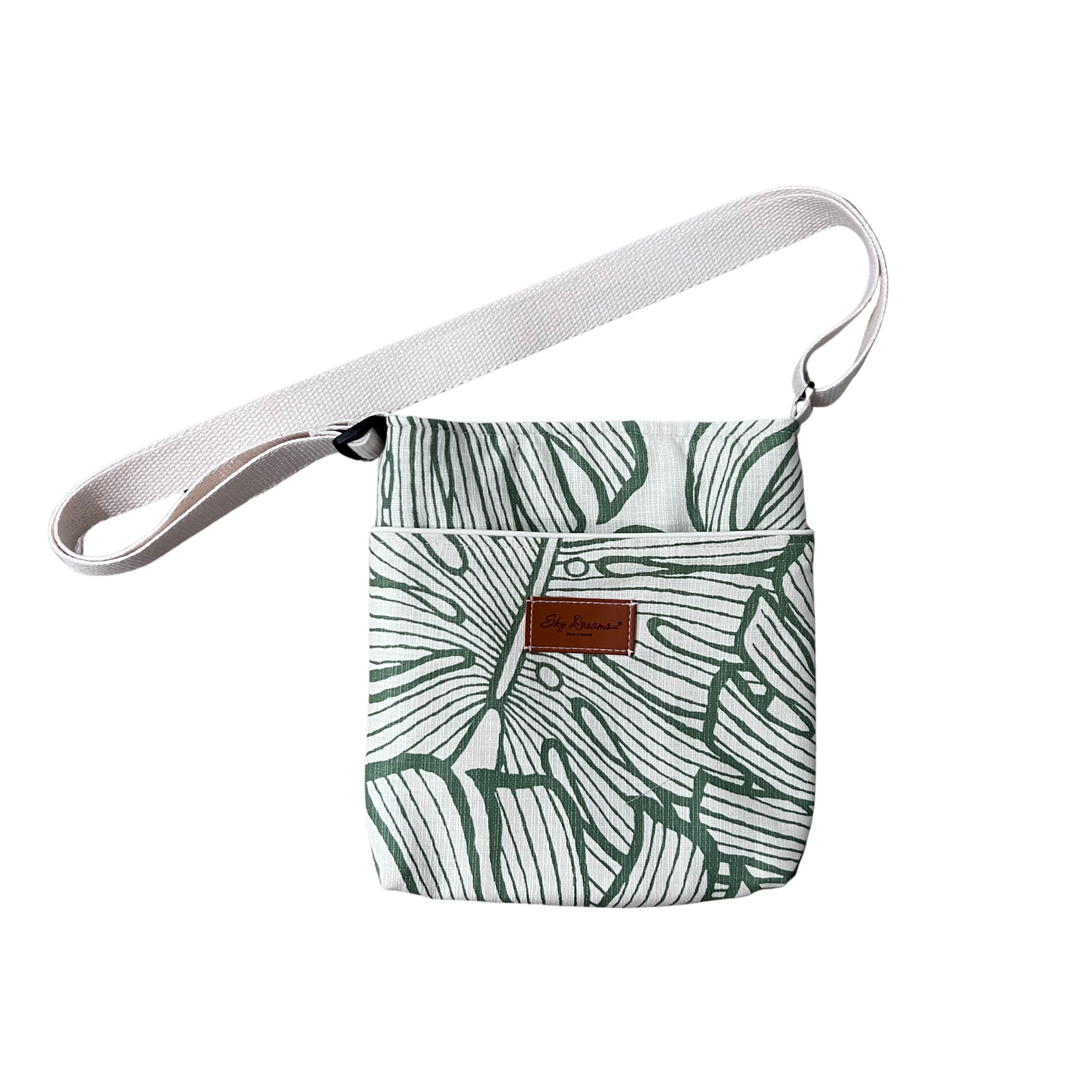 Deluxe Sky Water bottle crossbody sling with Trolley sleeve-Na Lau Sage Green