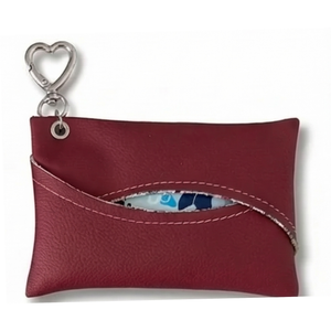 Travel Tissue Holder Bag Charm – Burgundy