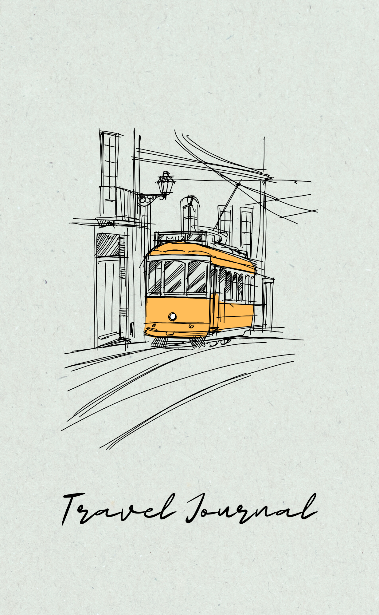 Vinyl cover travelers notebook-"Travel journal cable car"