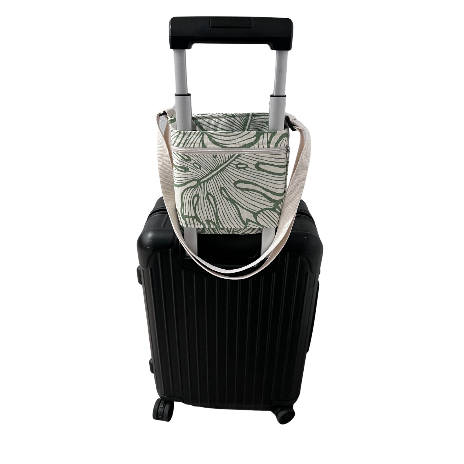 Deluxe Sky Water bottle crossbody sling with Trolley sleeve-Na Lau Sage Green