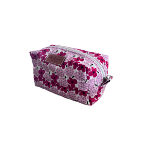 Mini Cosmetic + Toiletry Bag - Red blossoms