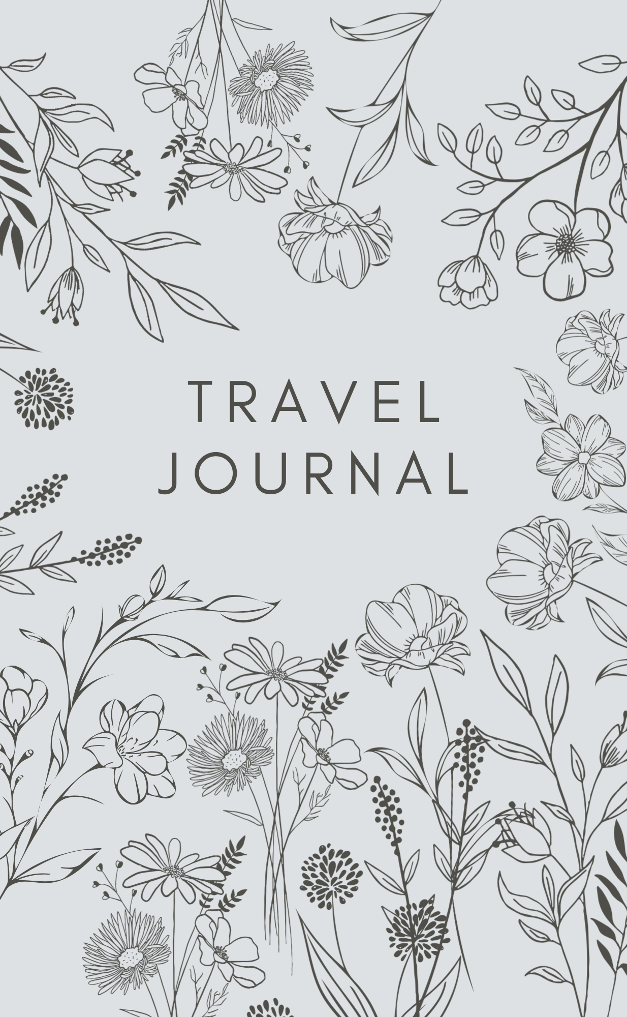 Vinyl cover travelers notebook-"Travel Journal florals"