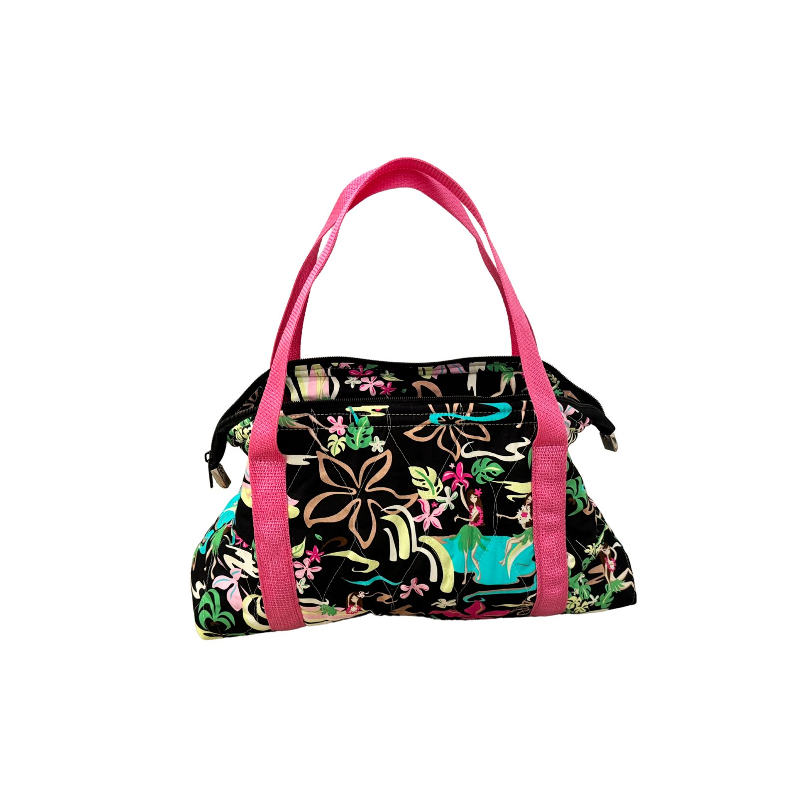Medium Insulated Toiletry/Lunch bag-Hula Wahine Black