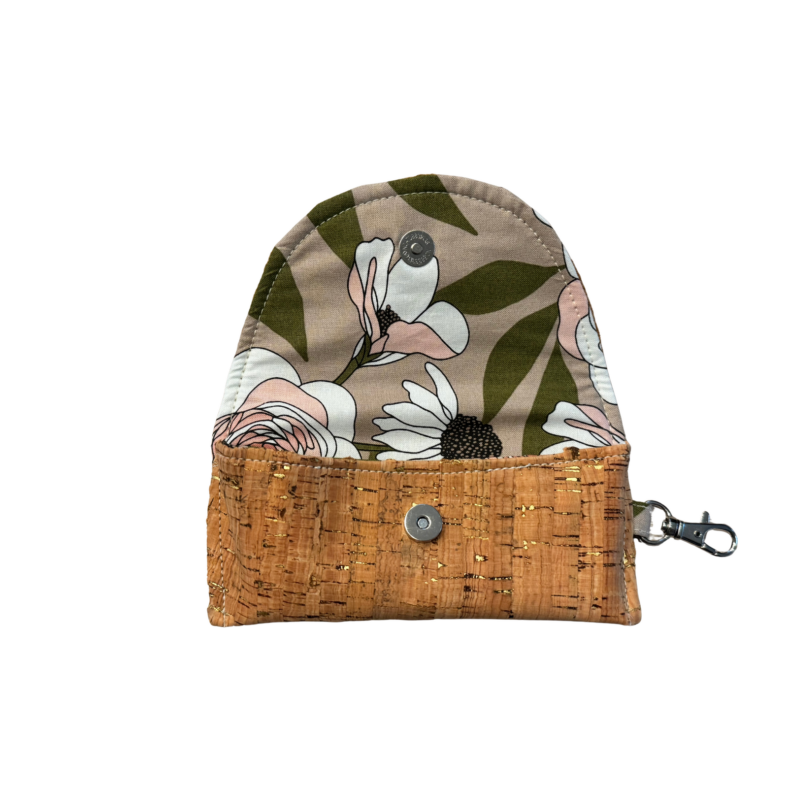 Eyewear case w/ keyhook-Cork w/ Botanical Garden