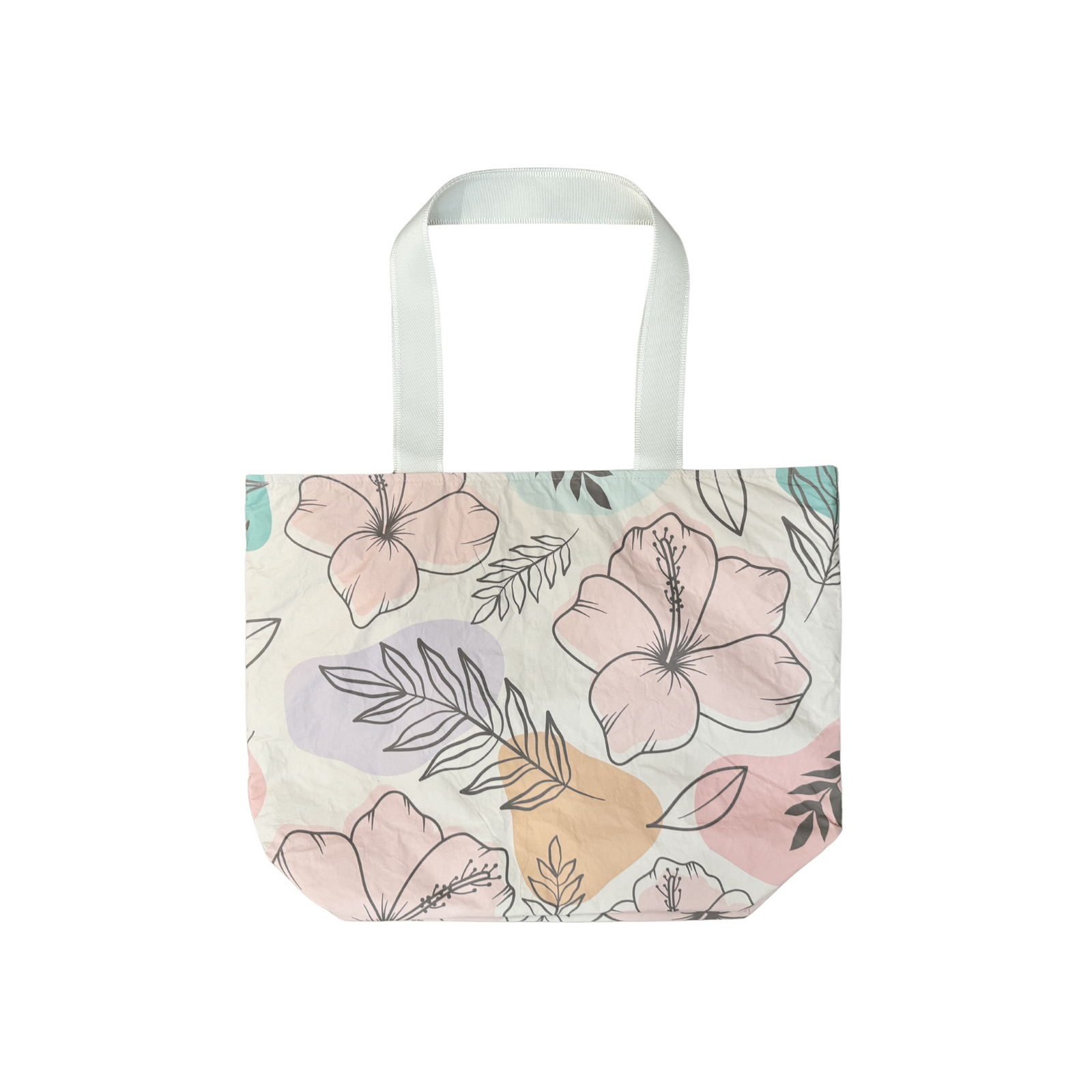 Large Zipper tote bag-Hibiscus aloha