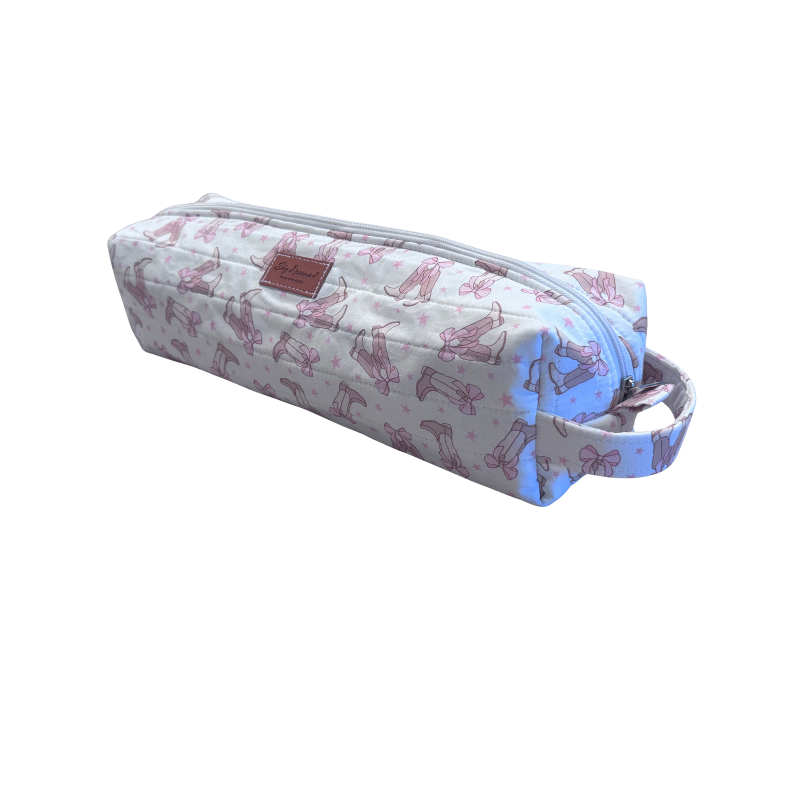 SkyPac hair tool bag-Pink boots & bows