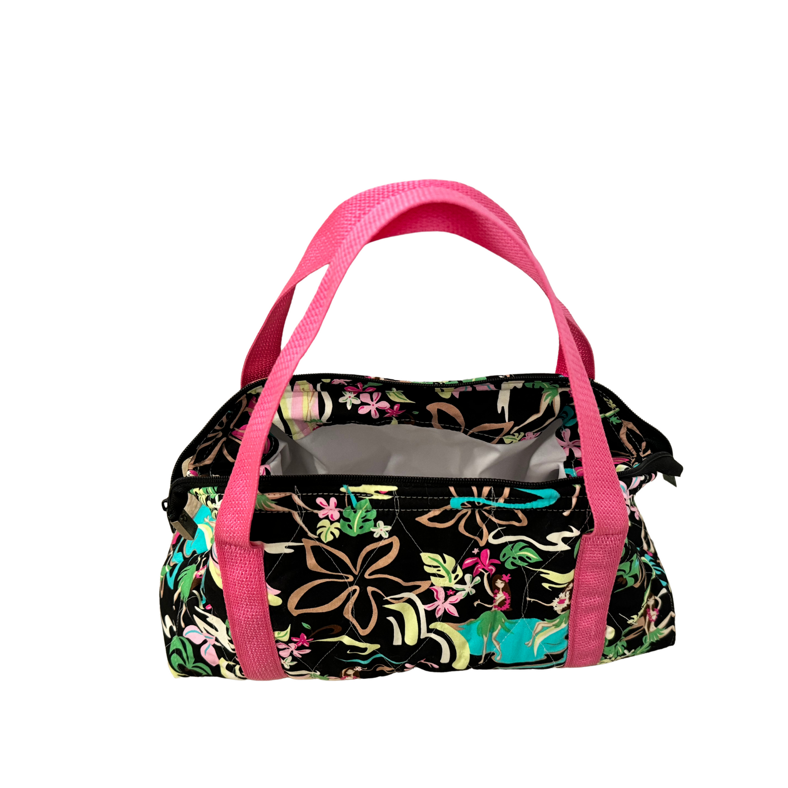 Medium Insulated Toiletry/Lunch bag-Hula Wahine Black