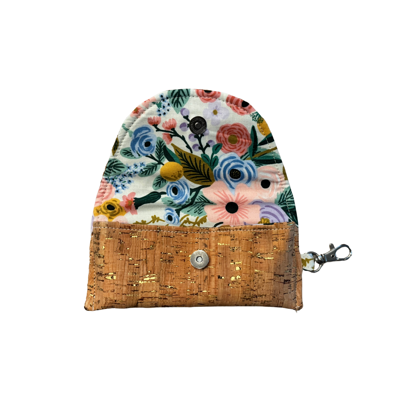 Eyewear case w/ keyhook-Cork w/ Mint blossoms