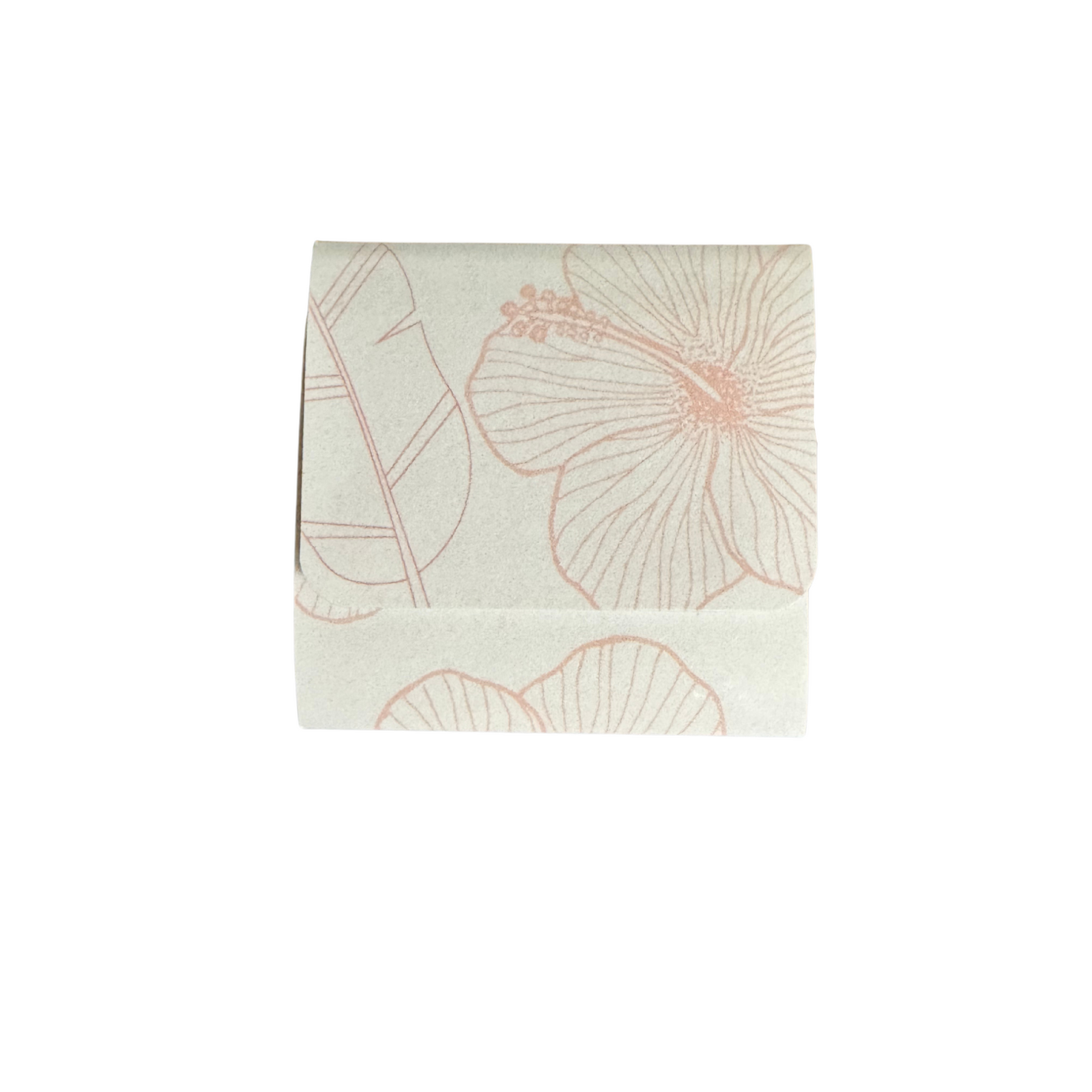 Mini Sticky Note cover set with mini pen-Rose Gold Hibiscus