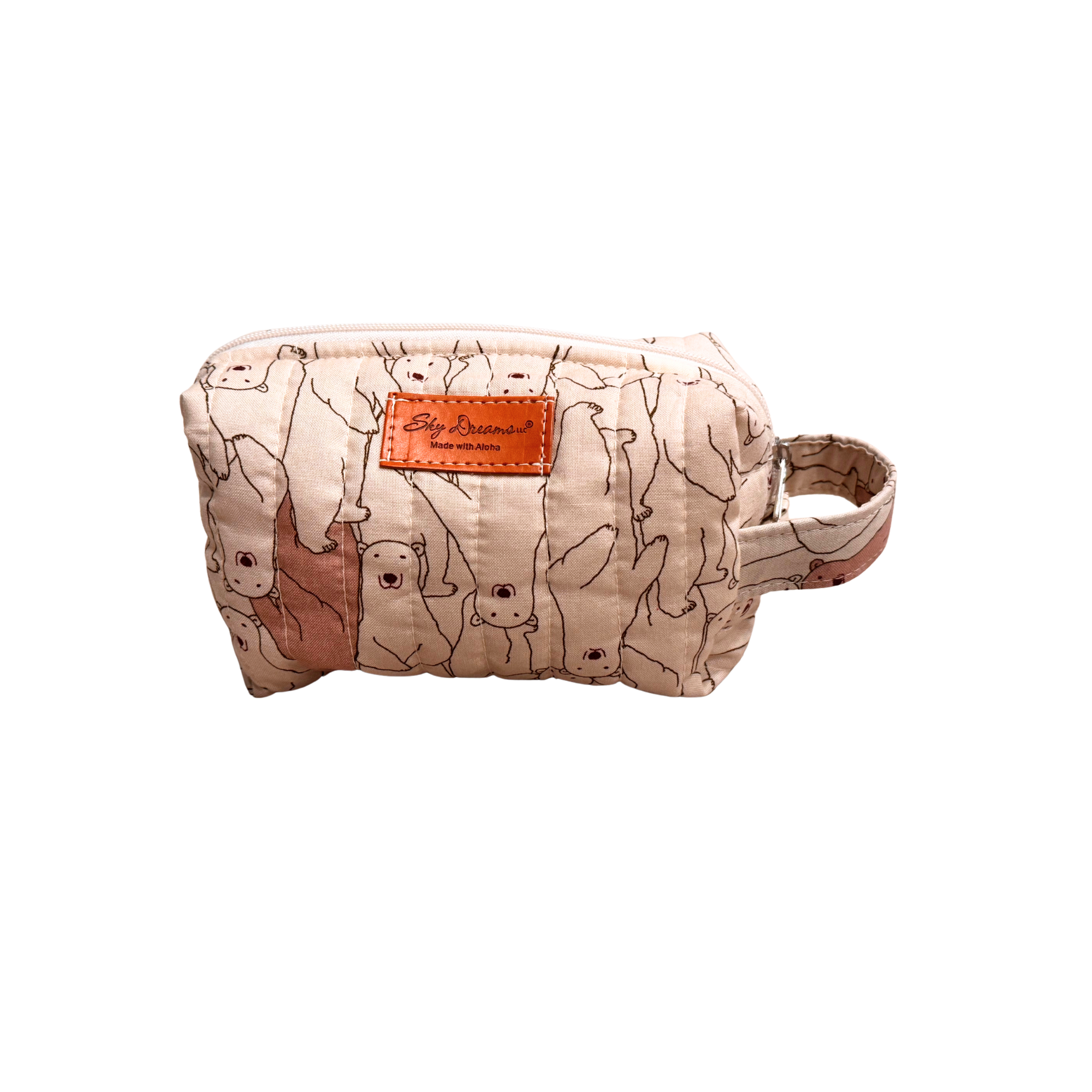 Mini Jet set cosmetic bag-Quilted Polar bears