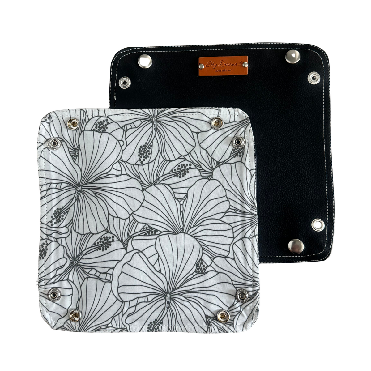 Personalized Black Vegan Leather Travel Valet – Pua Aloalo