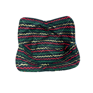 Reversible bowl holder-Navy Holiday/Multi wiggly lines