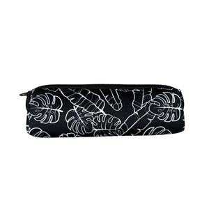 Pencil Pouch/Make up pouch-Na Lau Aloha Black with leaves