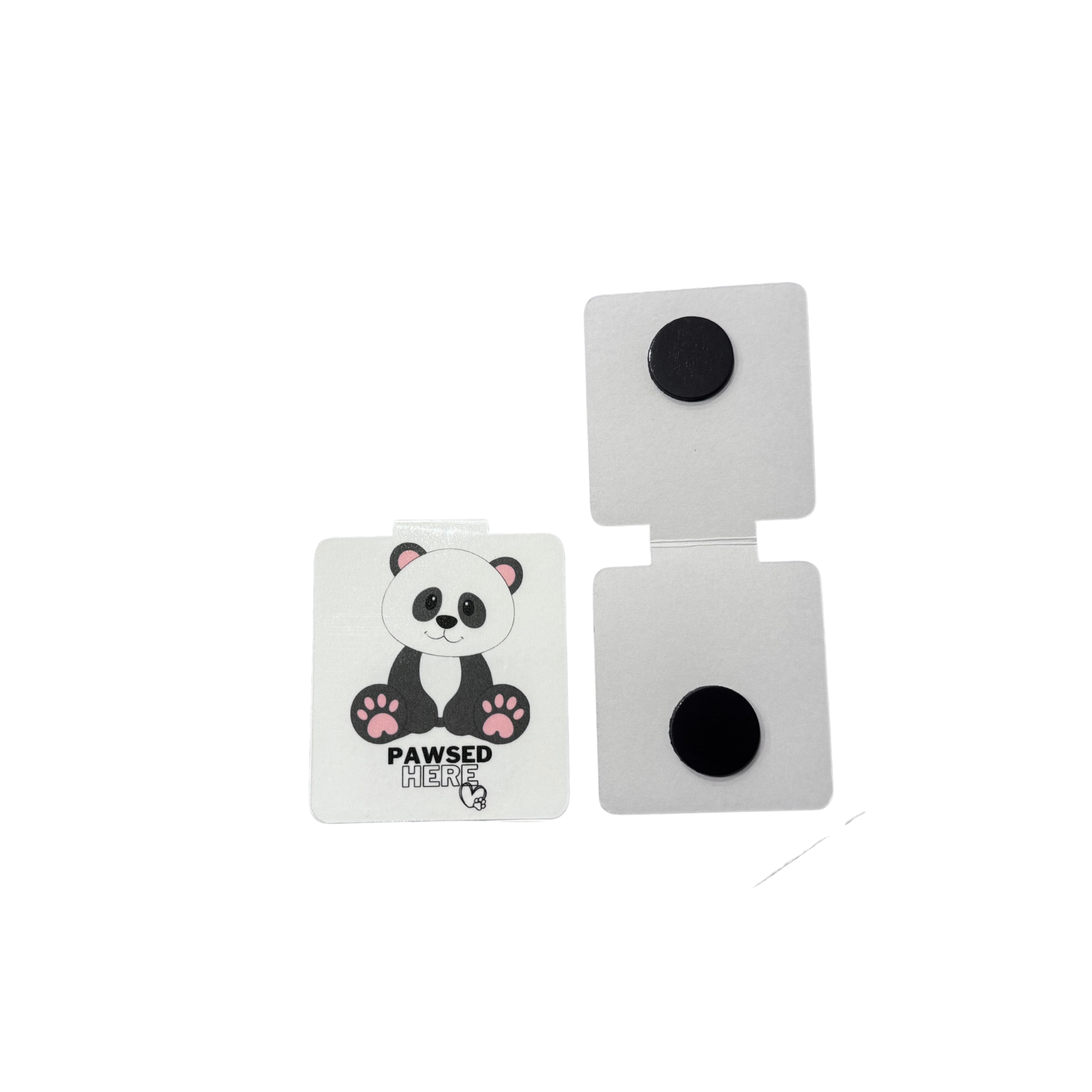 Magnetic bookmark-Pawsed here (Panda)