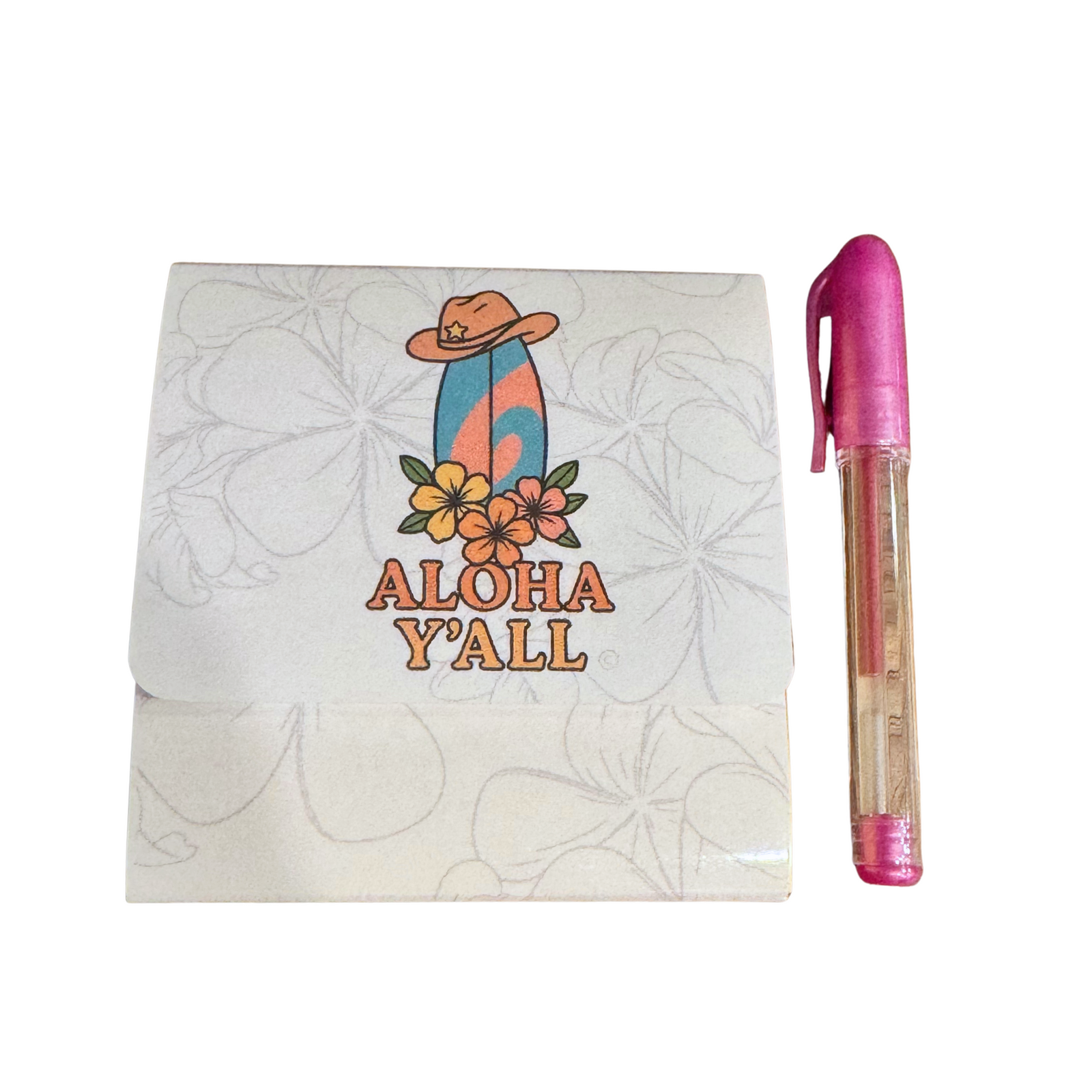 Mini Sticky Note cover set with mini pen-Aloha Y'all