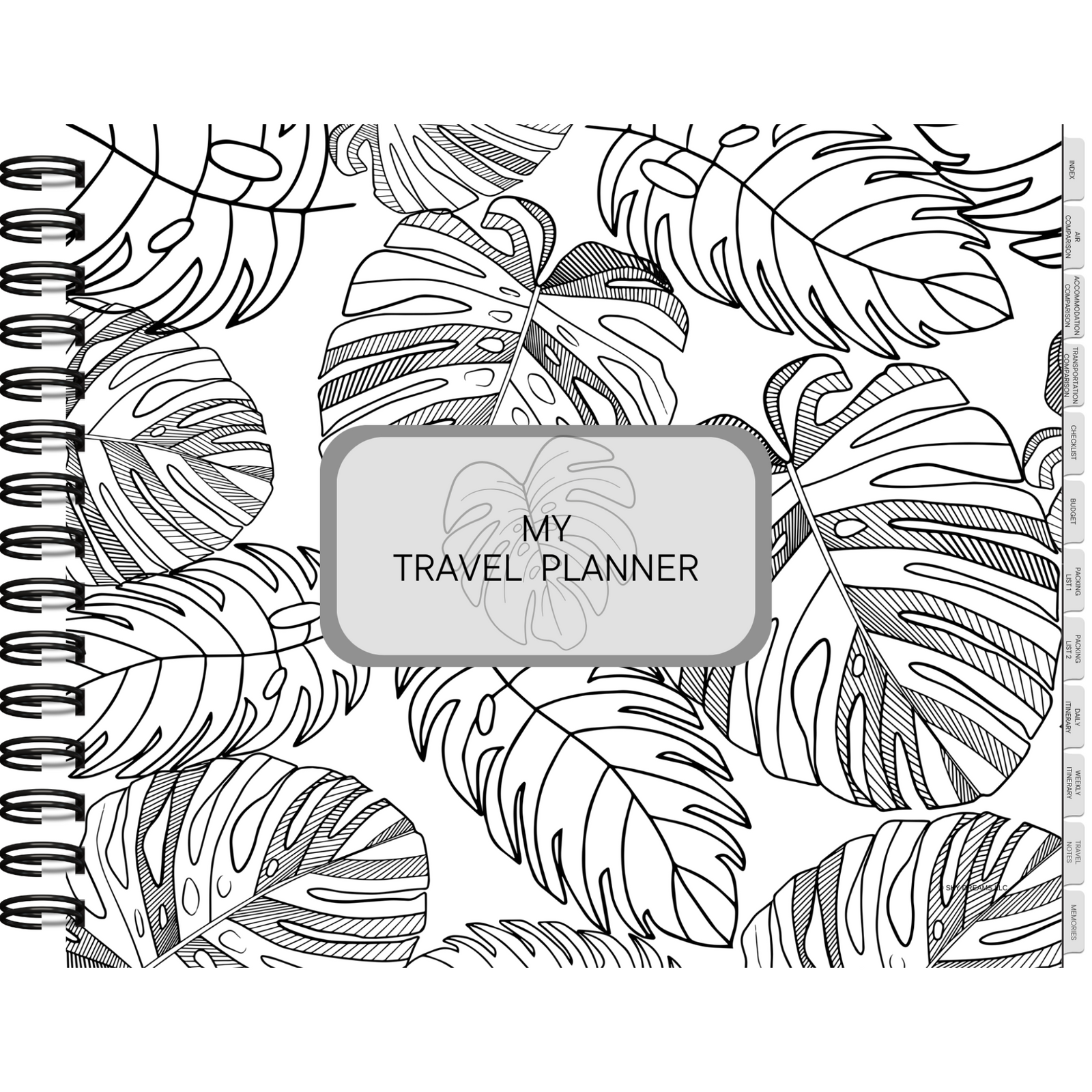 Digital Travel Planner for Annotation App-Large Monstera Scattered