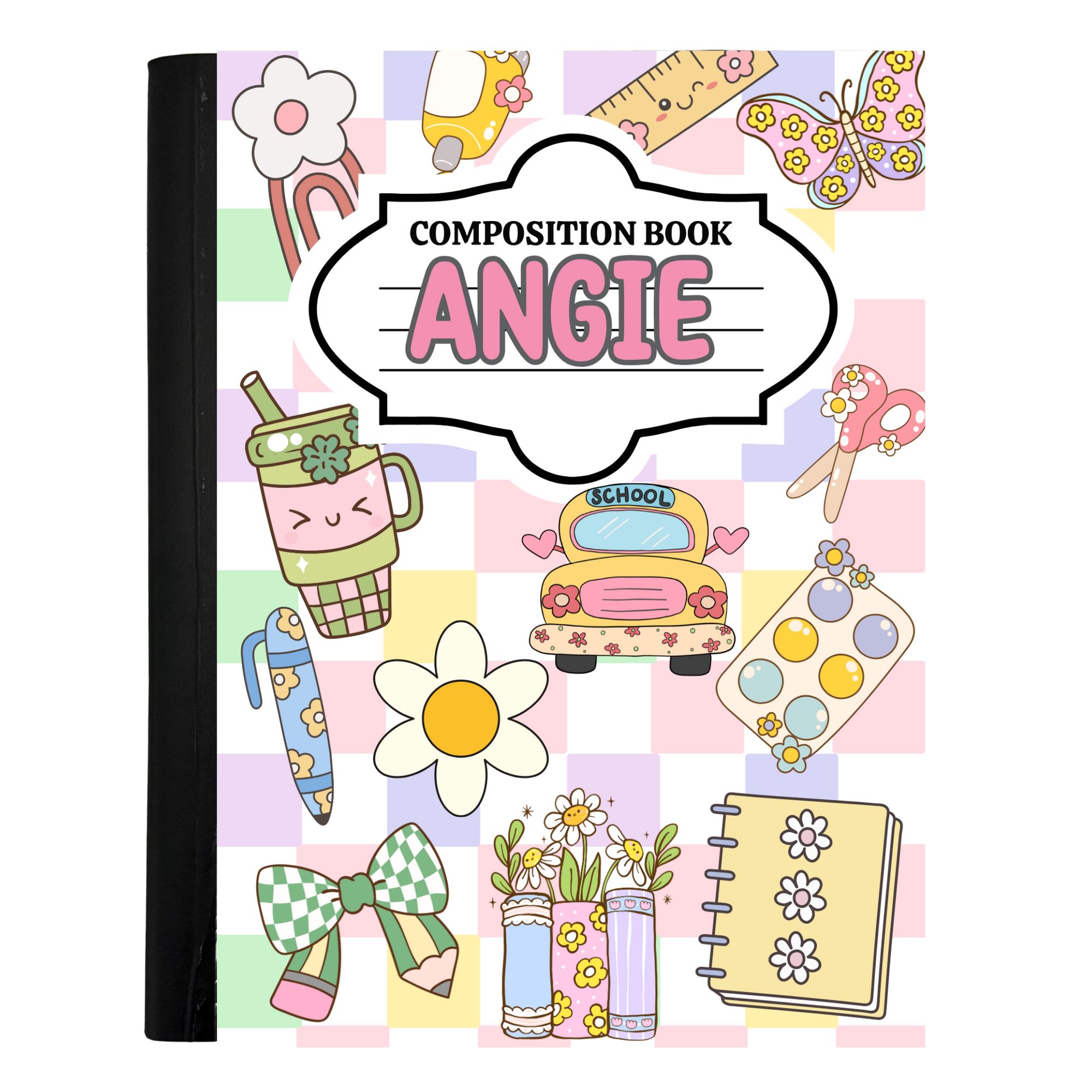 Personalized composition/Travel composition notebooks-Pastel
