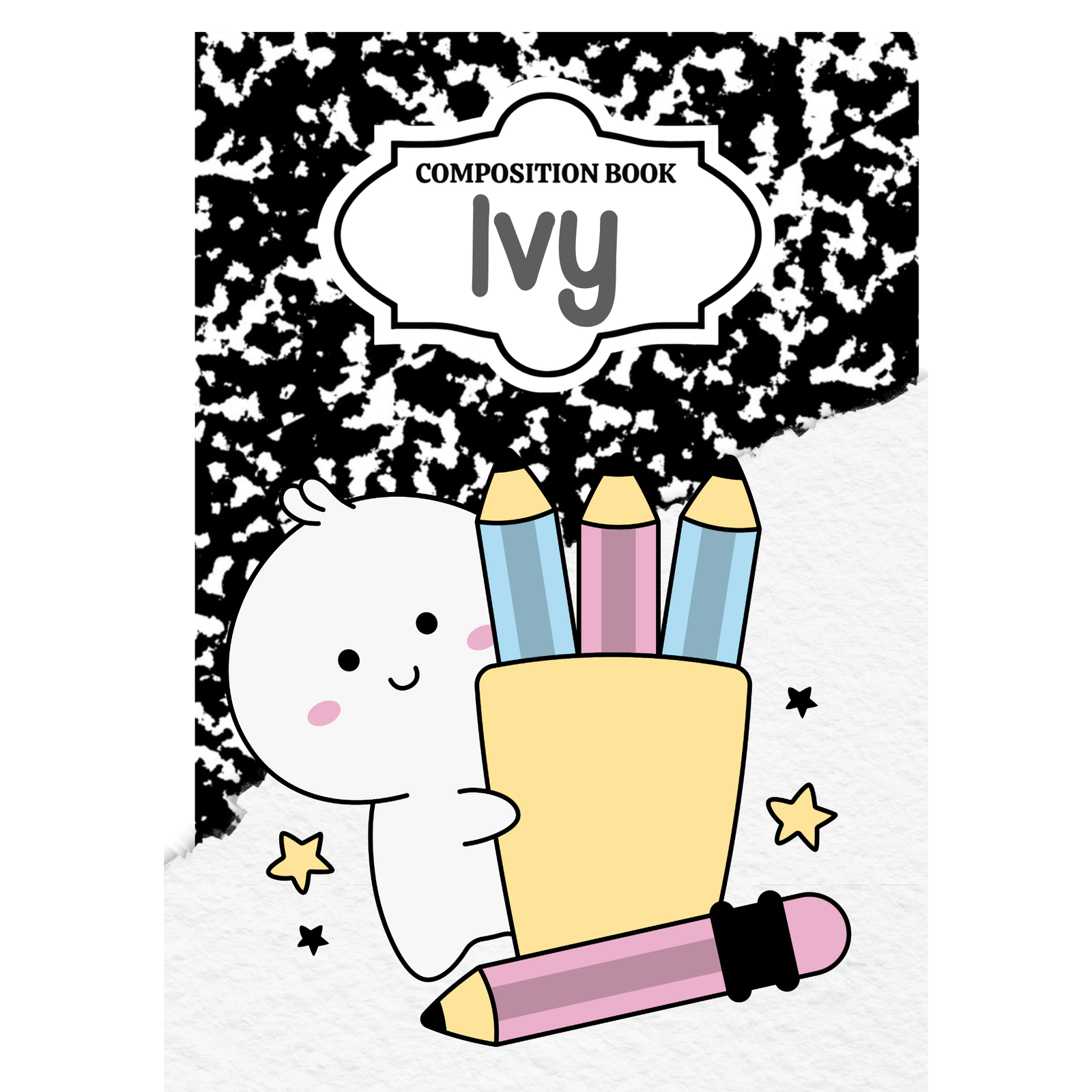 Personalized composition/Travel composition notebooks-Kawaii bear