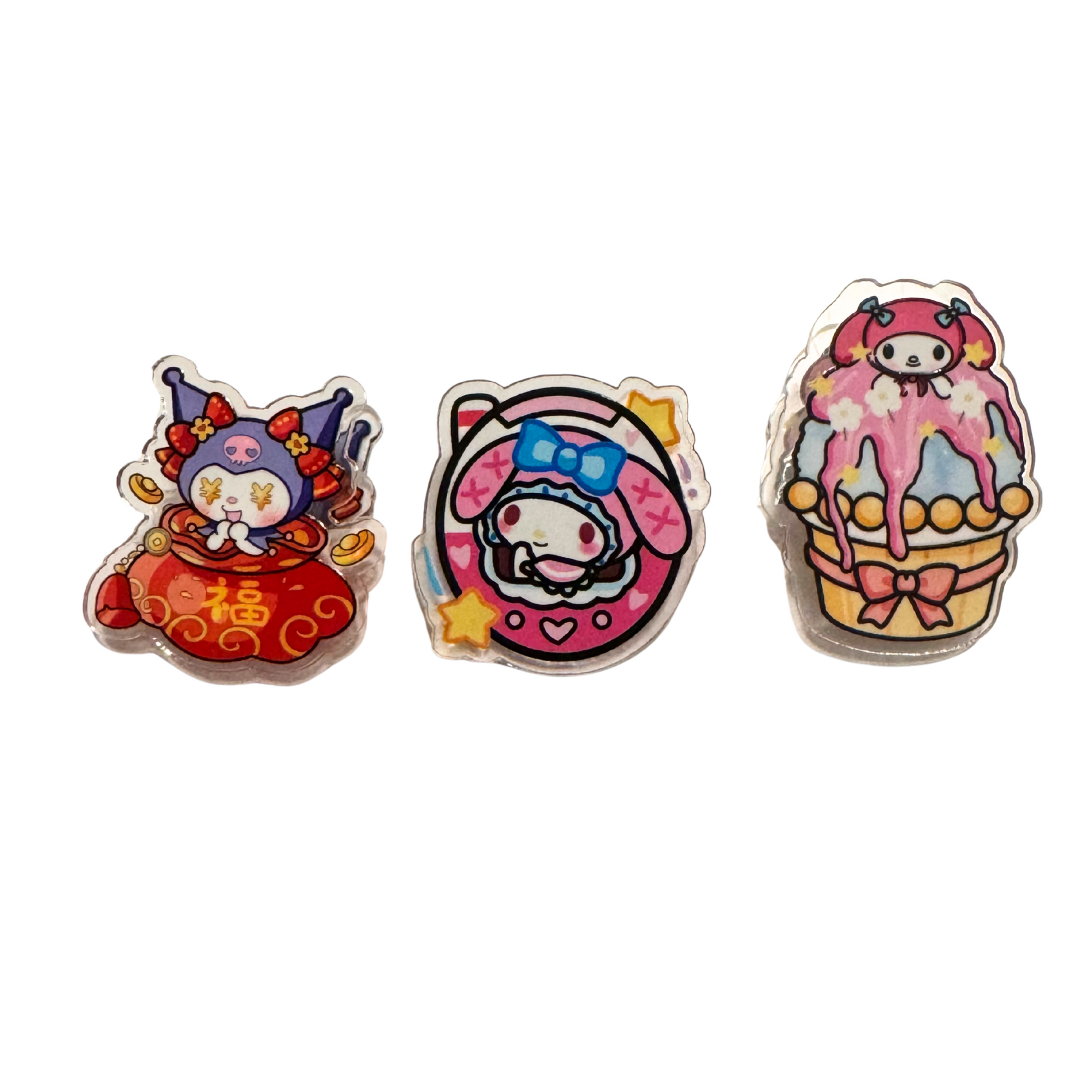 Limited edition-Acrylic Clips 3 Pcs-Kawaii #1