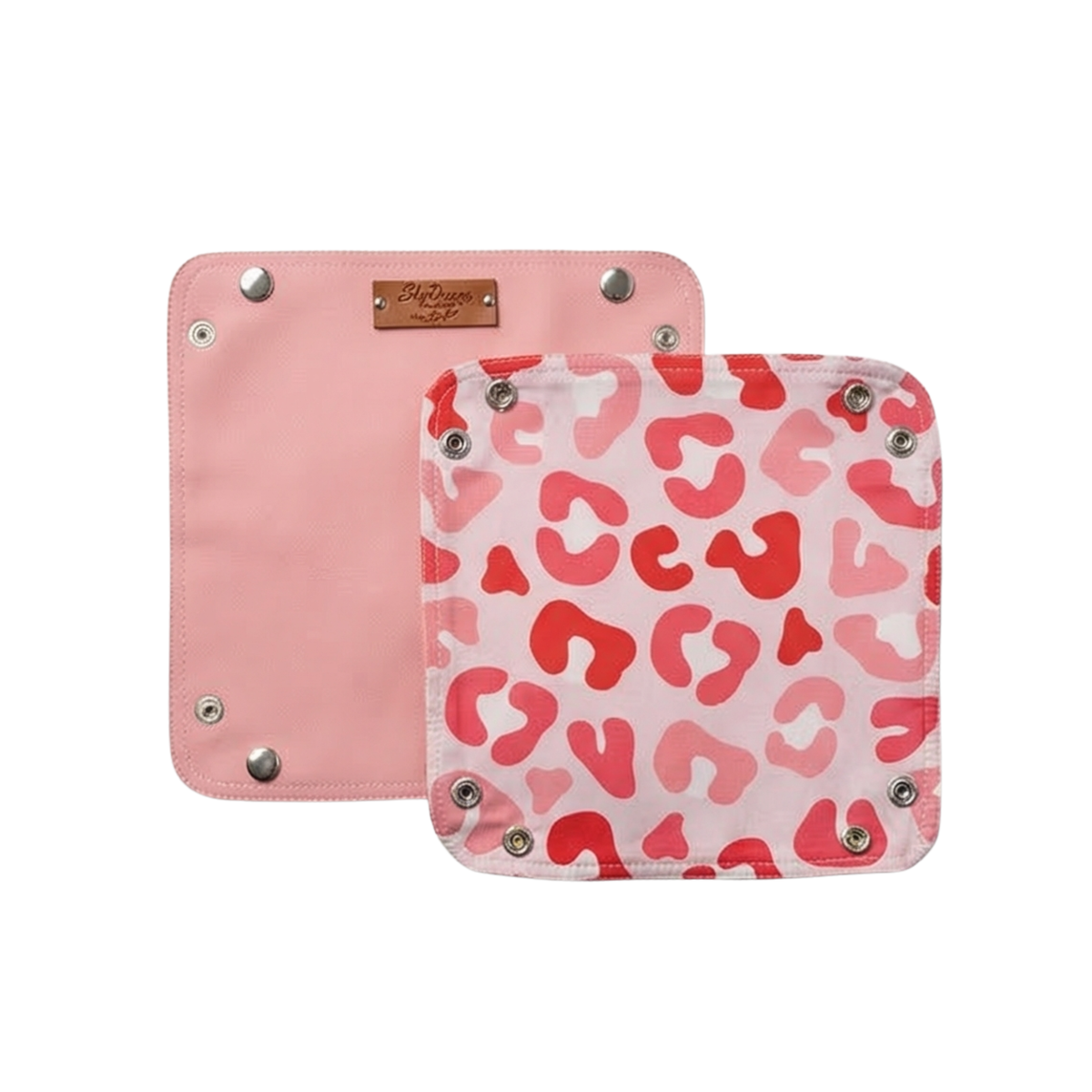 Pink Vegan Leather Travel Valet – Pink cheetah print
