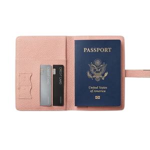 Passport Gift Set – Pink Vegan Leather + Clear Hard Shell Pouch