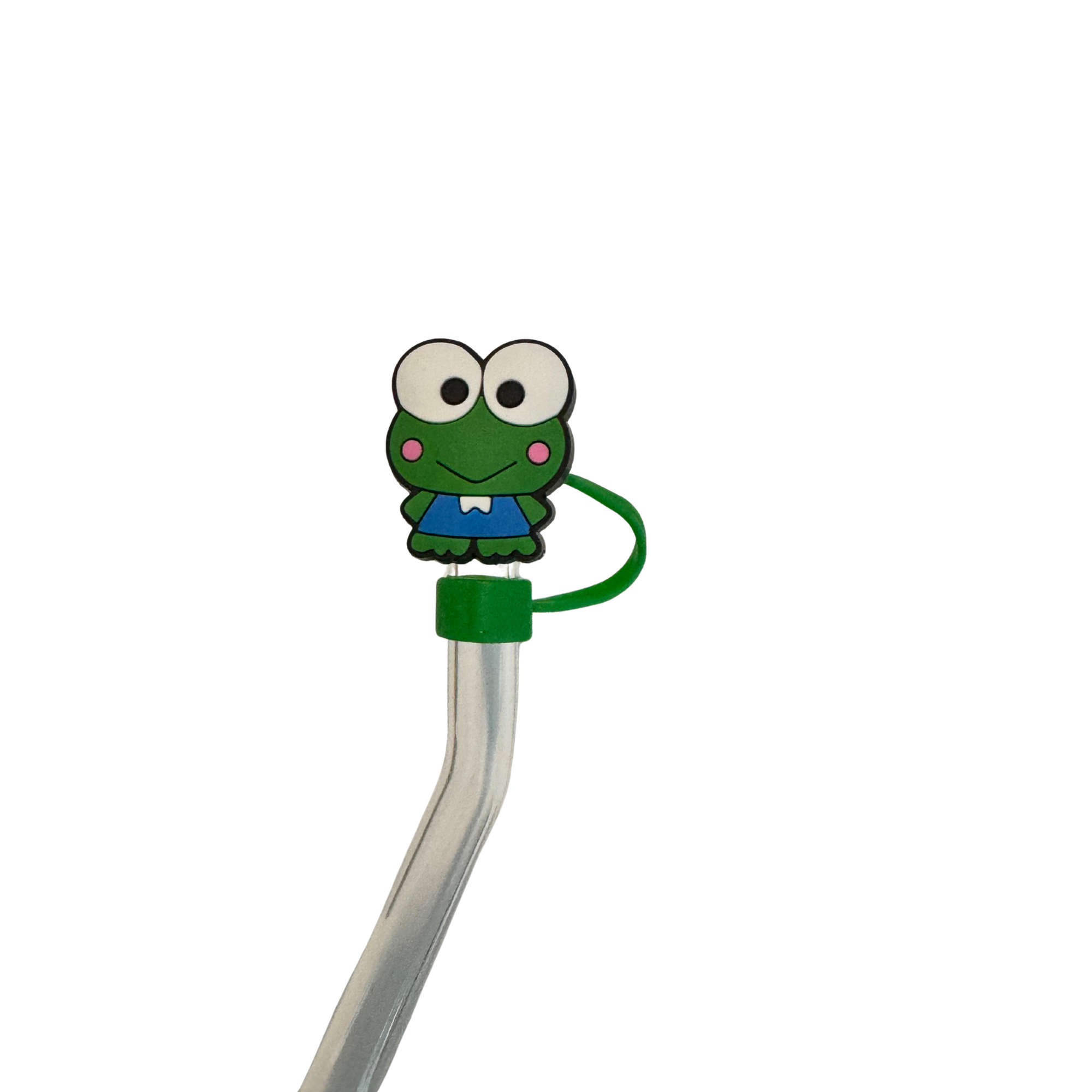 Limited edition-Silicone Straw topper-Green Frog