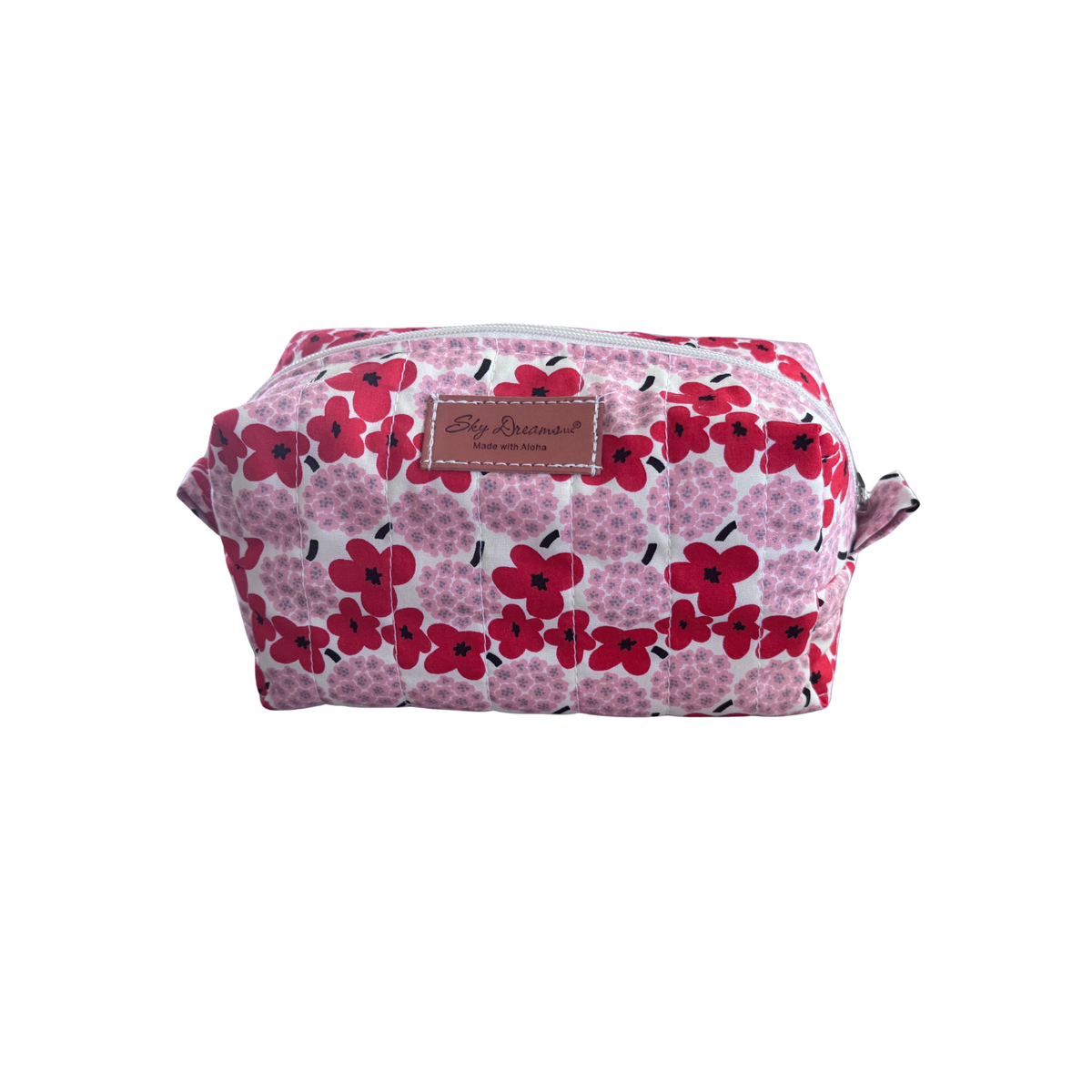Mini Cosmetic + Toiletry Bag - Red blossoms