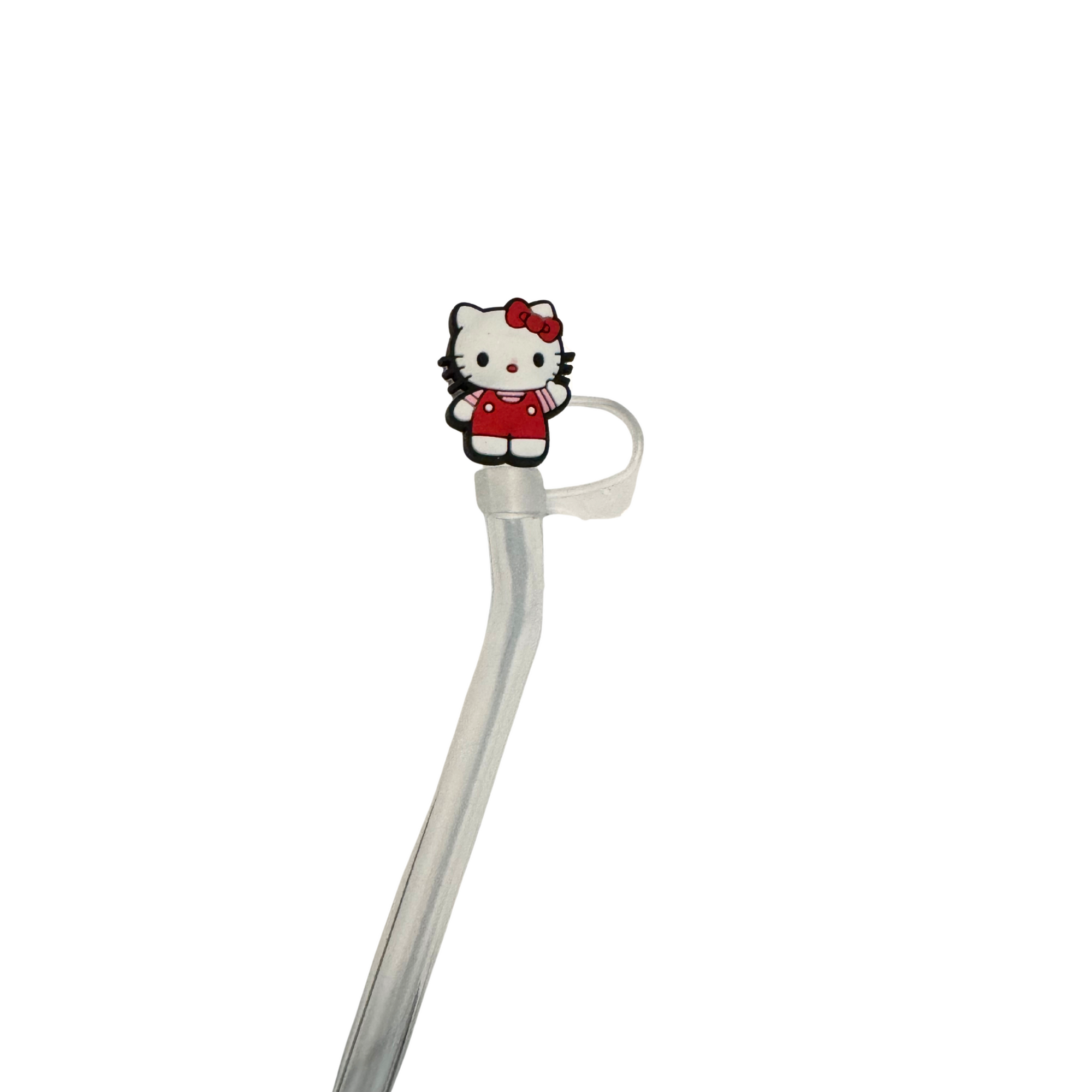 Limited edition-Silicone Straw topper-Clear Kitty