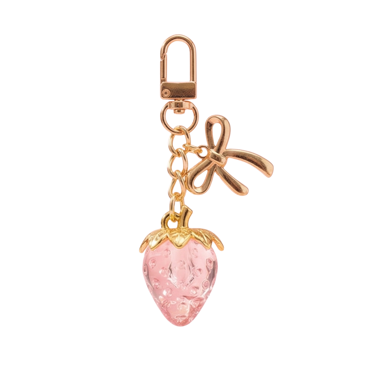Travel Bag Charm – Pink Strawberry