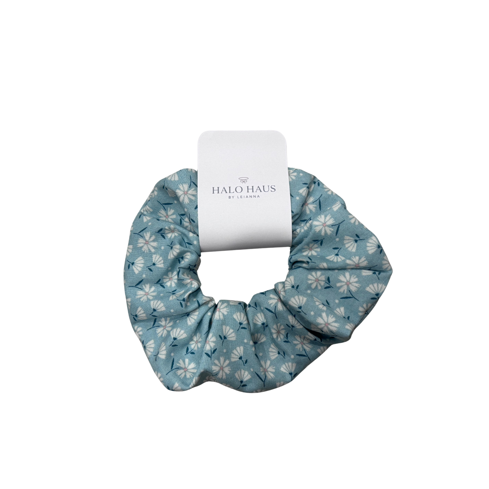 Halo Haus scrunchies-Light blue mini diasy