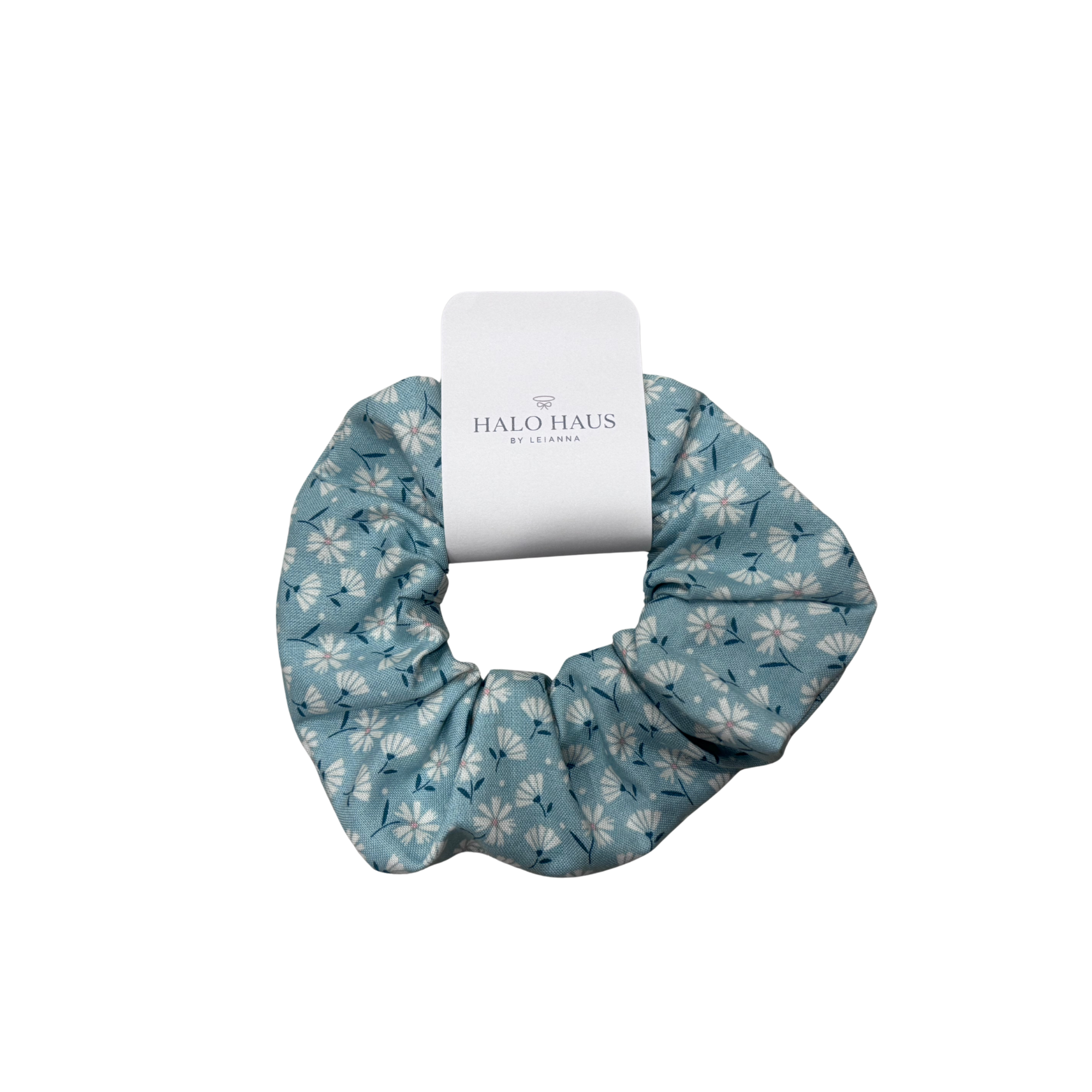 Halo Haus scrunchies-Light blue mini diasy
