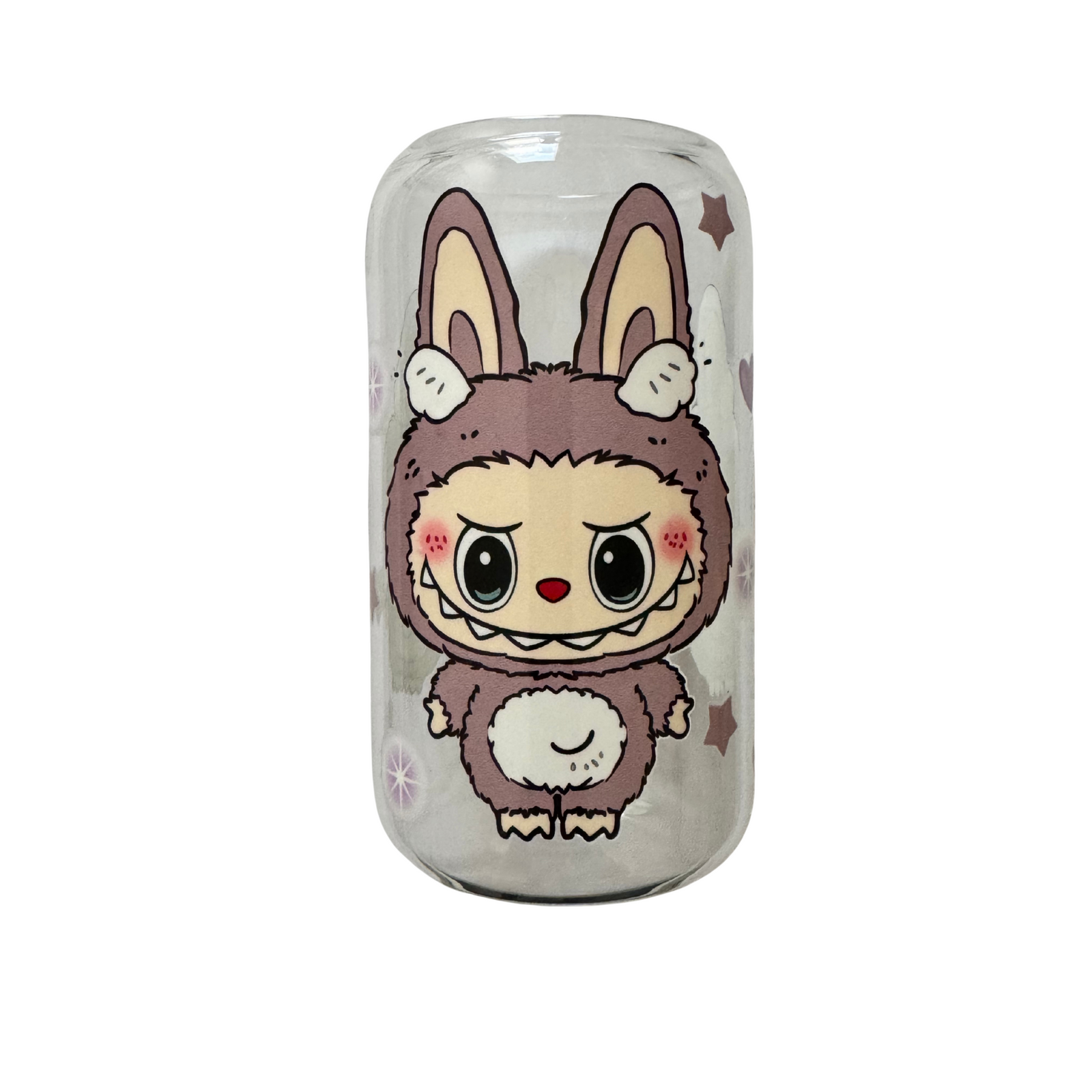 Limited edition-Glass tumbler with bamboo lid and glass straw-Design 2