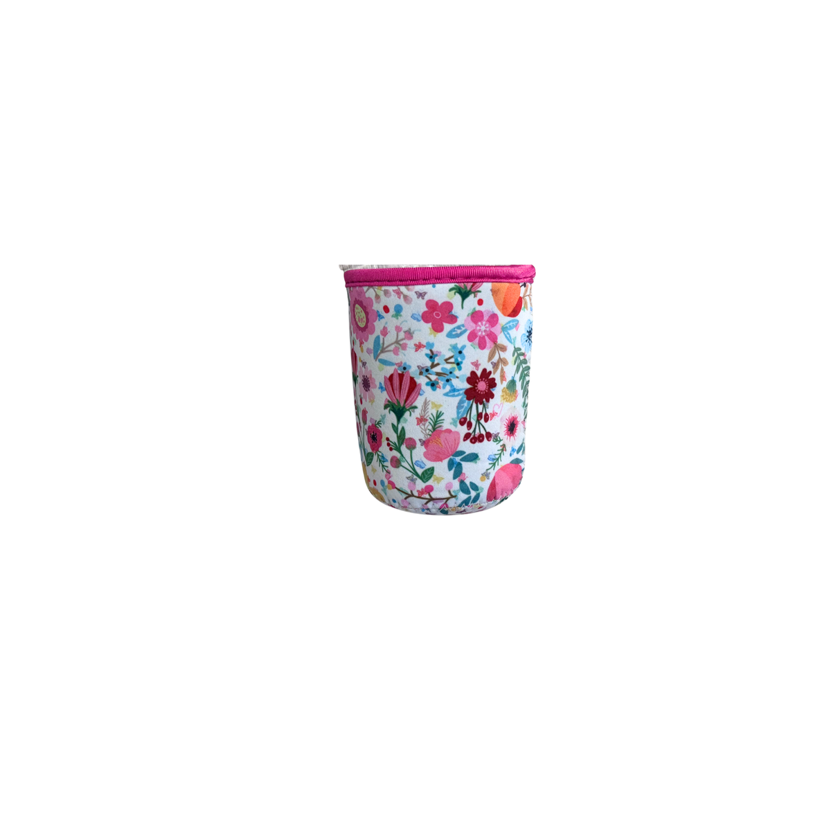 Neoprene Travel Cup Cozy – Flowers & Butterflies