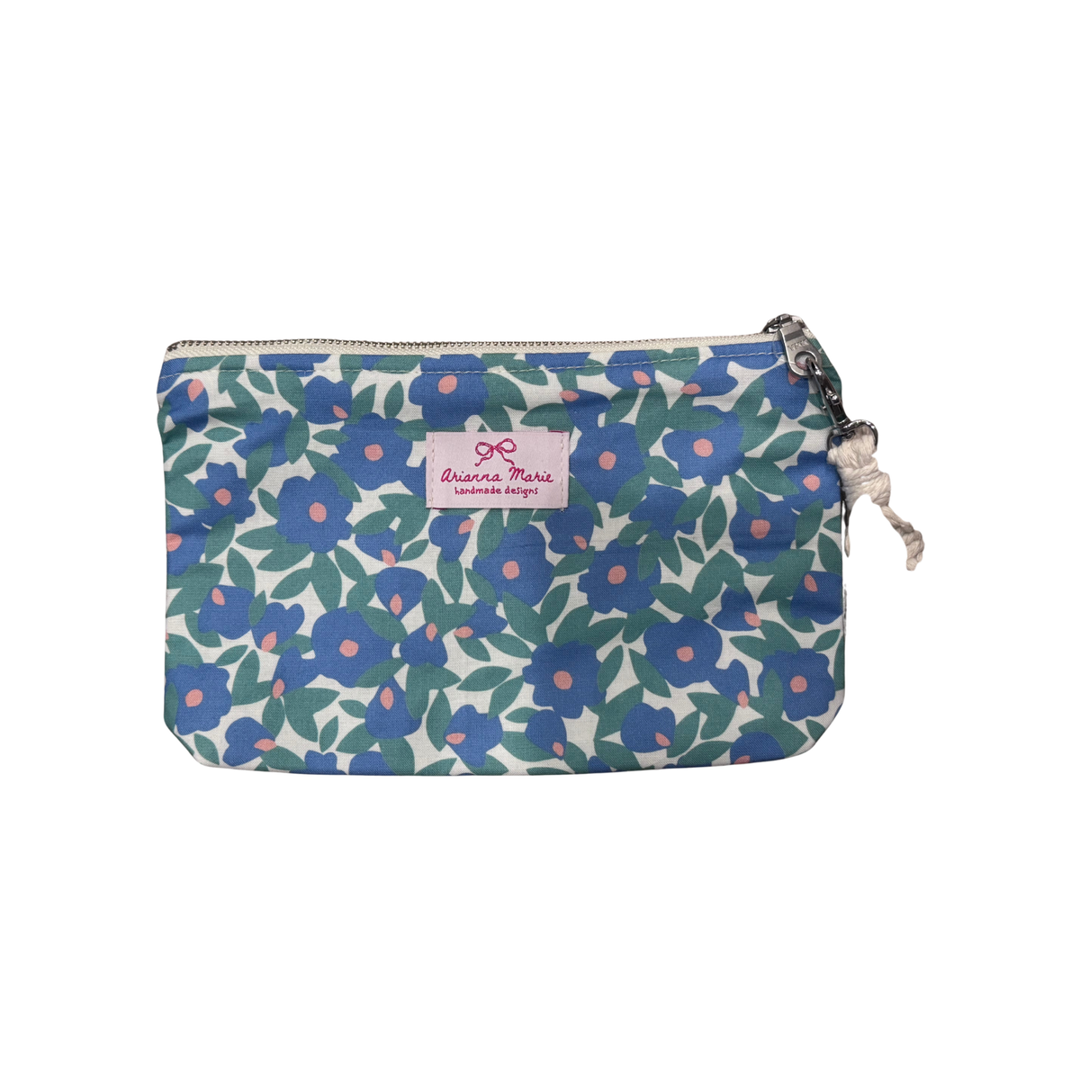 Arianna Marie zipper pouch-Blue floral scattered-Limited edition