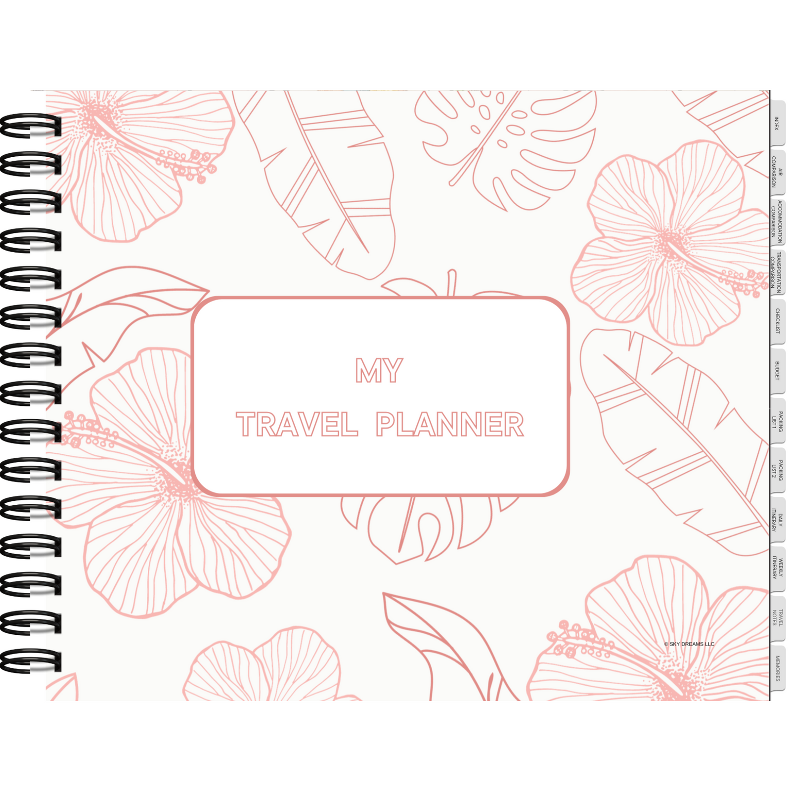 Digital Travel Planner for Annotation App-Rose Gold Hibiscus