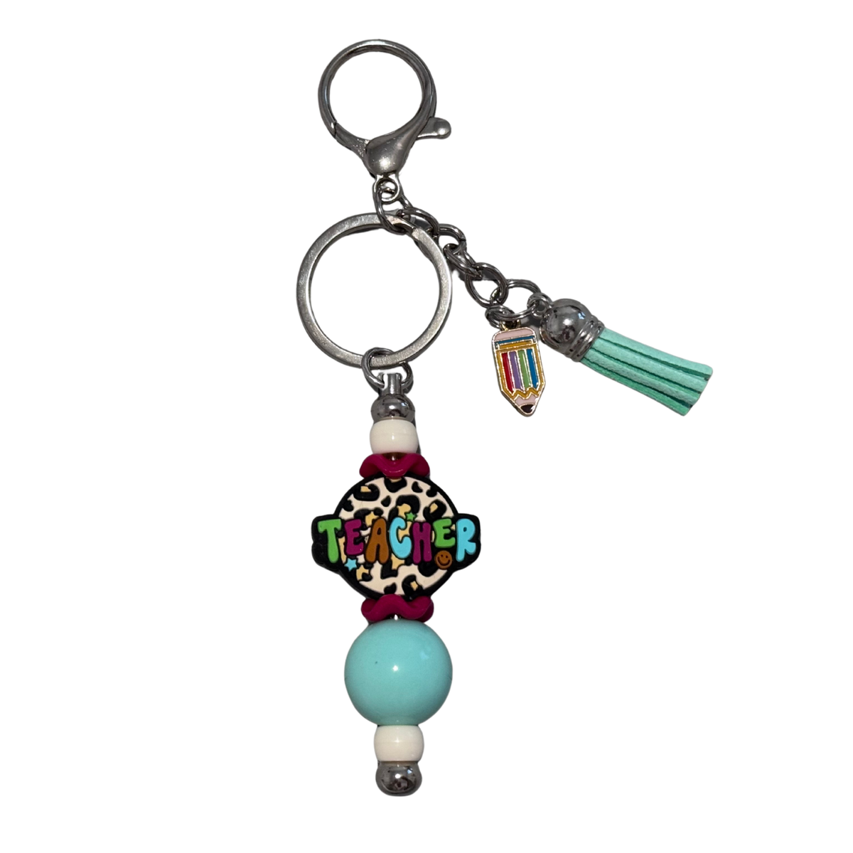 Violet&#39;s Sparkle shop-Beaded keychain Teacher