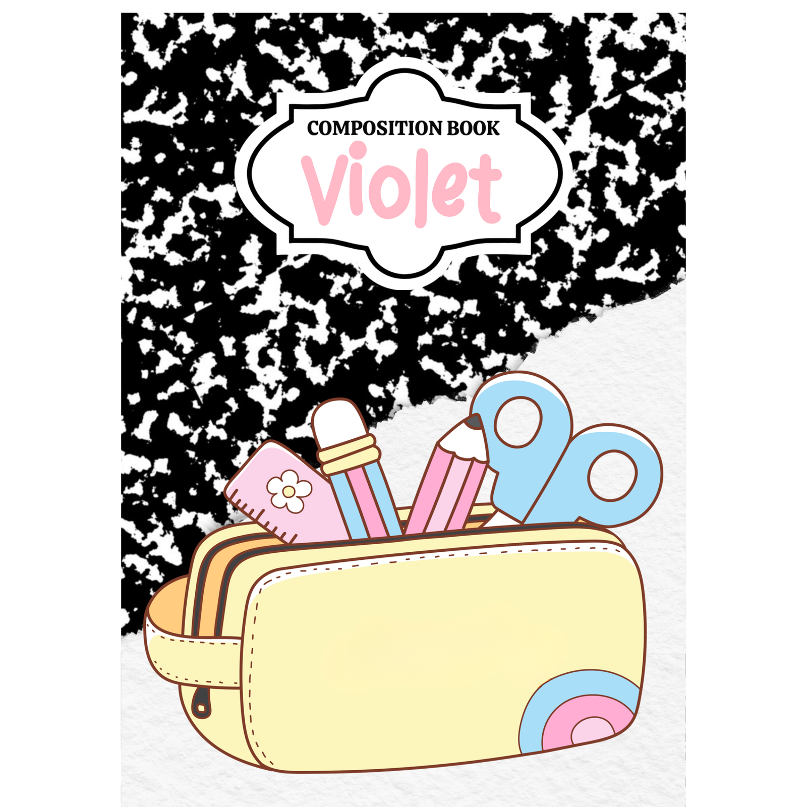 Personalized composition/Travel composition notebooks-Kawaii Pencils