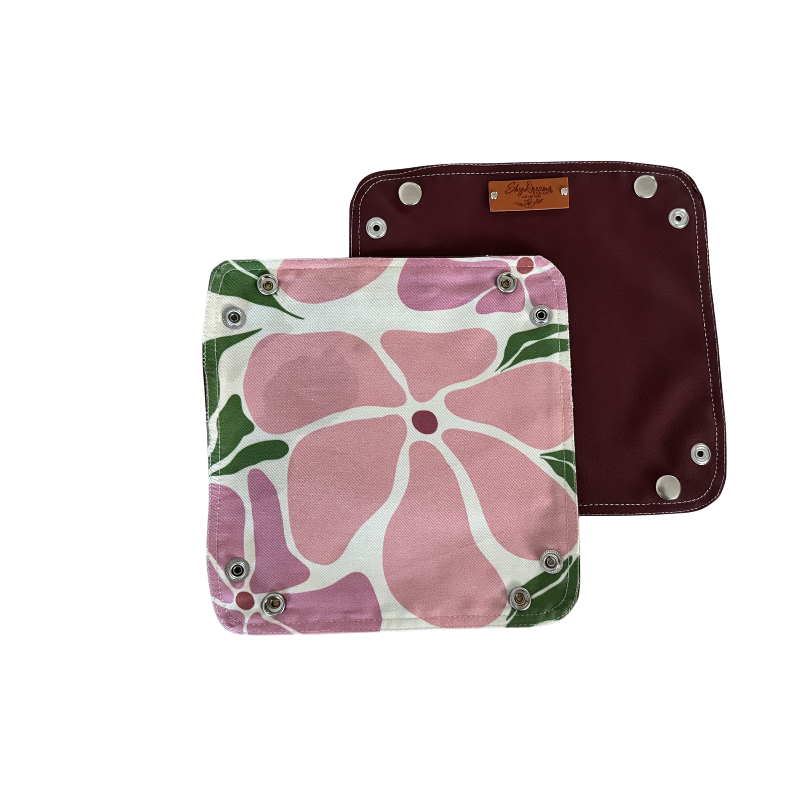 Burgundy Vegan Leather Travel Valet – Pua Aloalo Multi pink