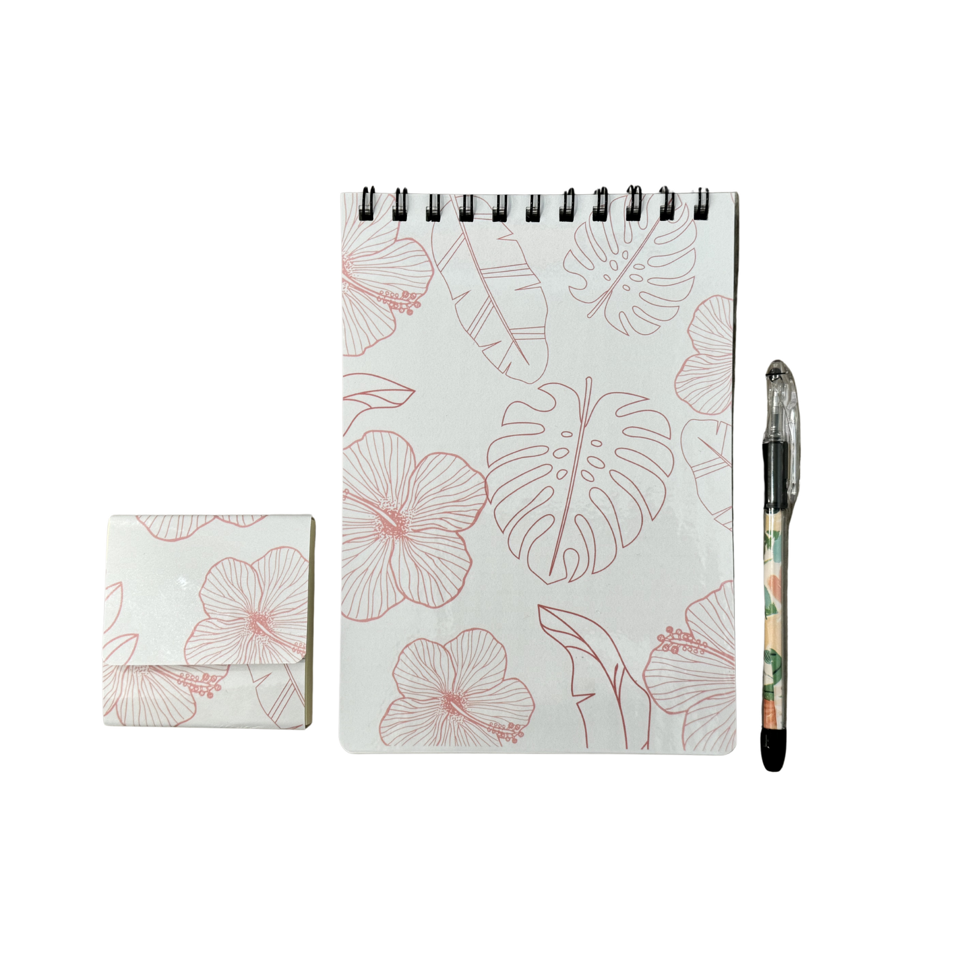 Notepad Bundle set-Rose Gold Hibiscus