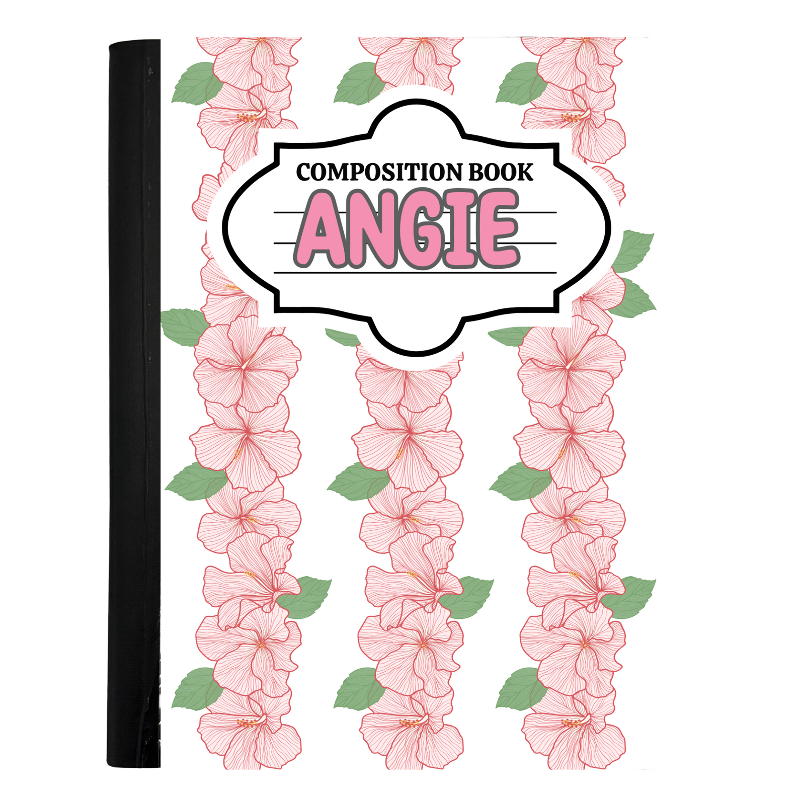 Personalized composition/Travel composition notebooks-Hibiscus