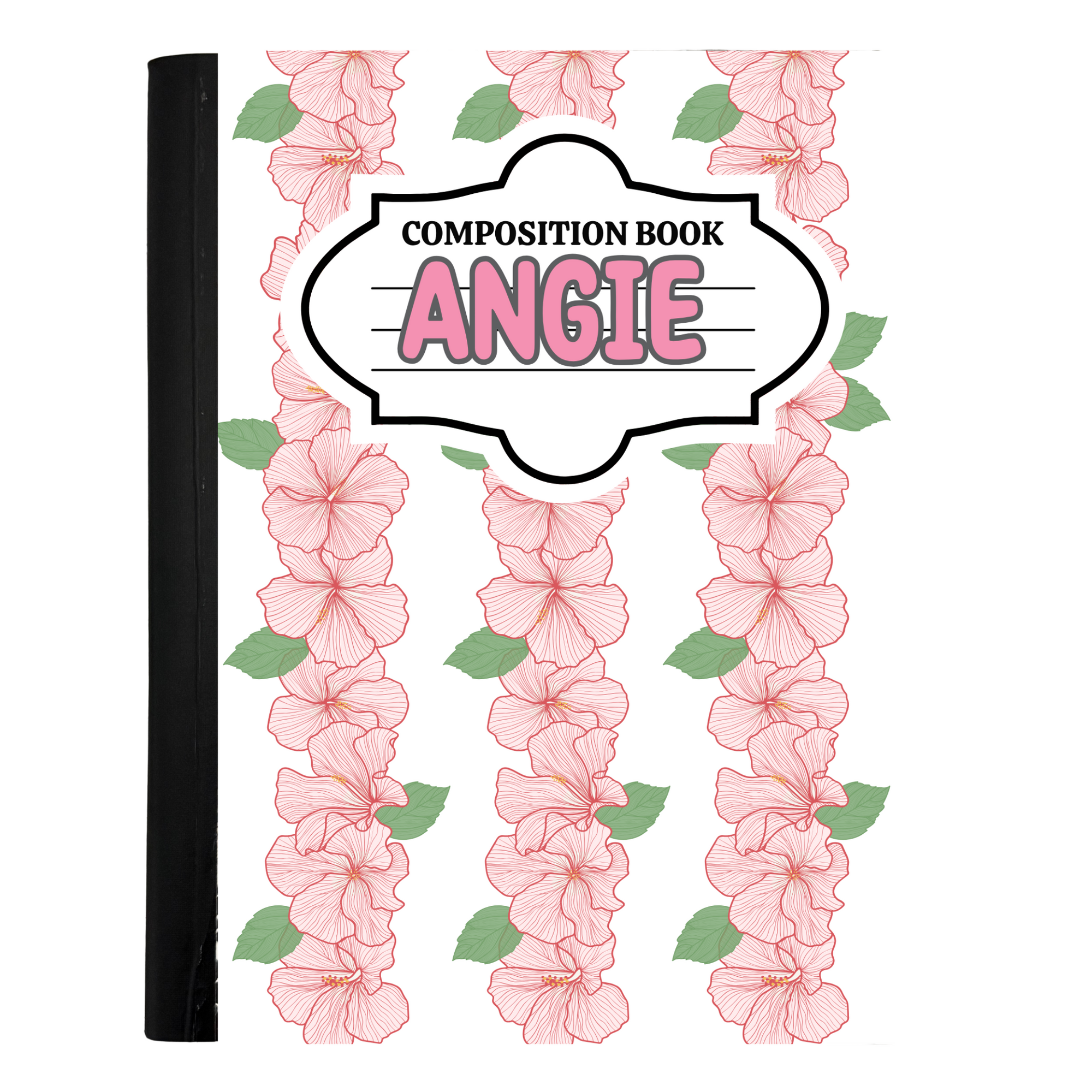 Personalized composition/Travel composition notebooks-Hibiscus