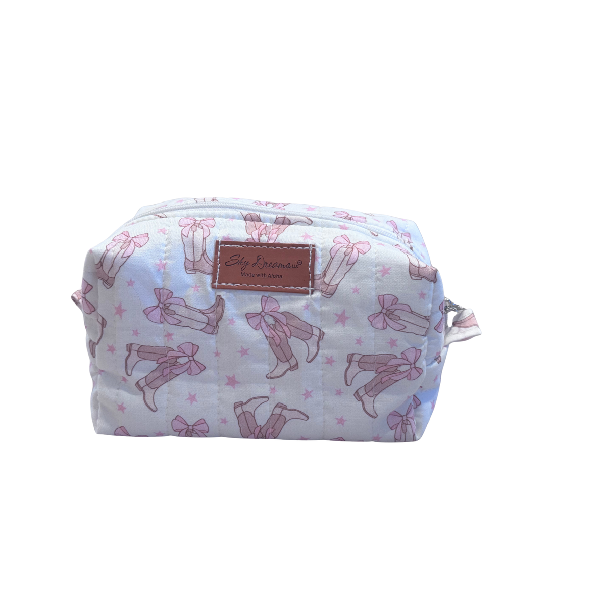 Mini cosmetic/toiletry bag-Pink Boots &amp; Bows