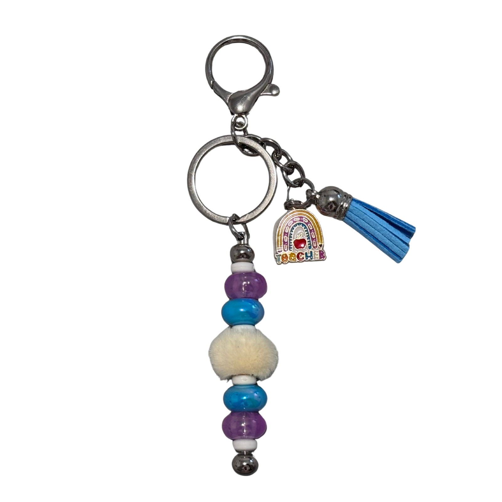 Violet's Sparkle shop-Beaded keychain rainbow teacher