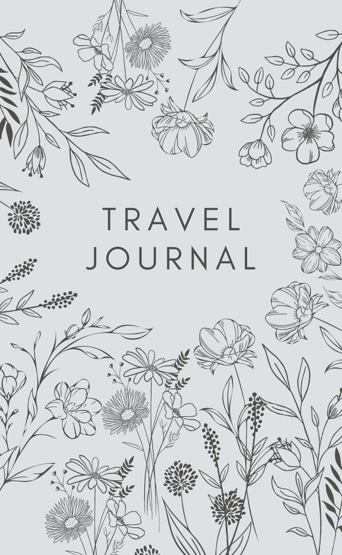 Vinyl cover travelers notebook-&quot;Travel Journal florals&quot;