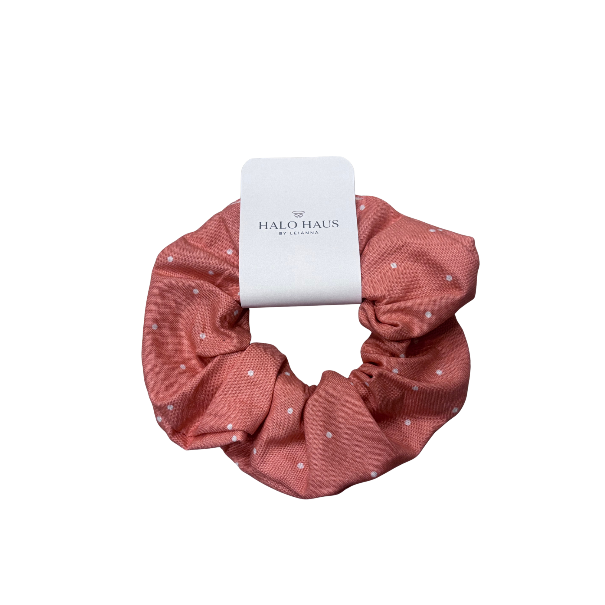 Halo Haus scrunchies-Pastel orange polka dots