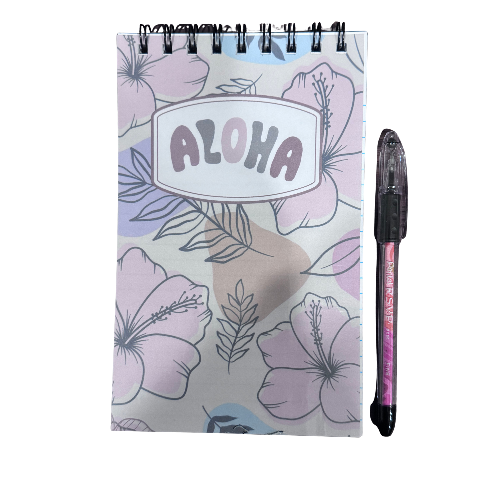 Ivy's Kawaii shop-Large spiral notepad-Hibiscus Aloha