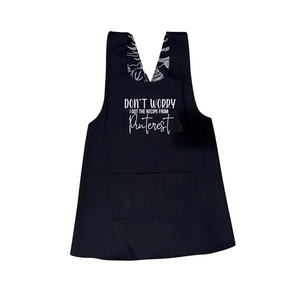 Crossback Reversible Apron Graphic-Black with Black monstera